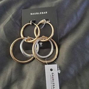 Bauble bar Gold and silver hoop earrings